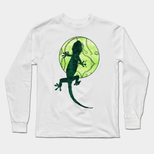 Green Lizard Moon Long Sleeve T-Shirt